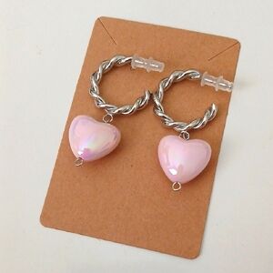 Light Purple Heart Earrings